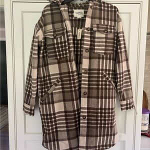 UpWest NWT Plaid Wool Blend coat. Size XS: Dark Academia Winter Chic Trend